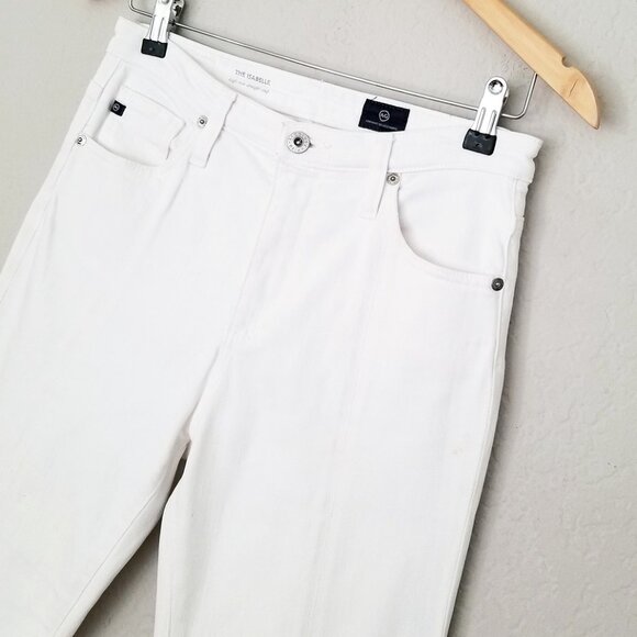 Ag Adriano Goldschmied The Isabelle High-Rise Straight Crop Jean Slit 27 White - Picture 7 of 16